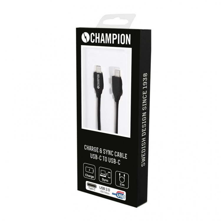 Champion USB 2.0 C till C, 2m Champion USB 2.0 C till C, 2m