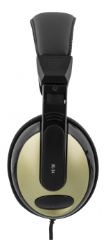 DELTACO suljetut kuulokkeet, äänensäätö, 2,5m kaapeli, musta/kulta