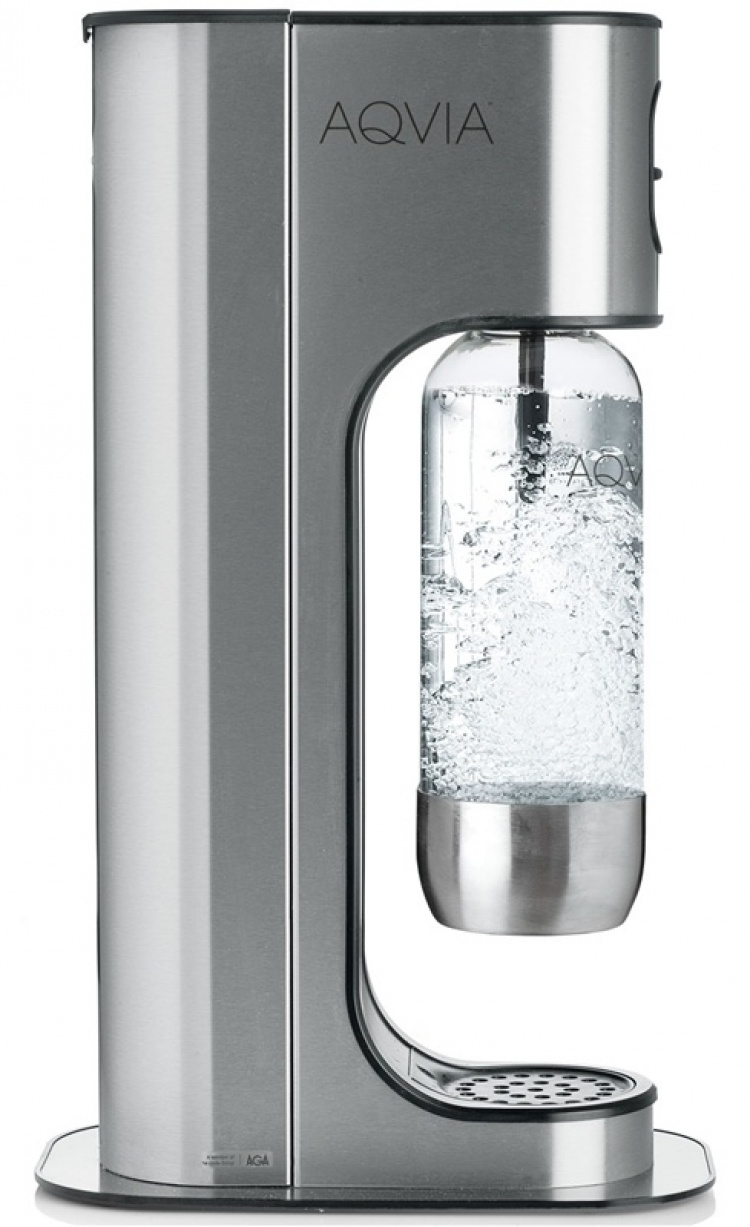 AGA Aqvia Exclusive Steel Black sisältäen 4 pulloa + kolsyrepatron