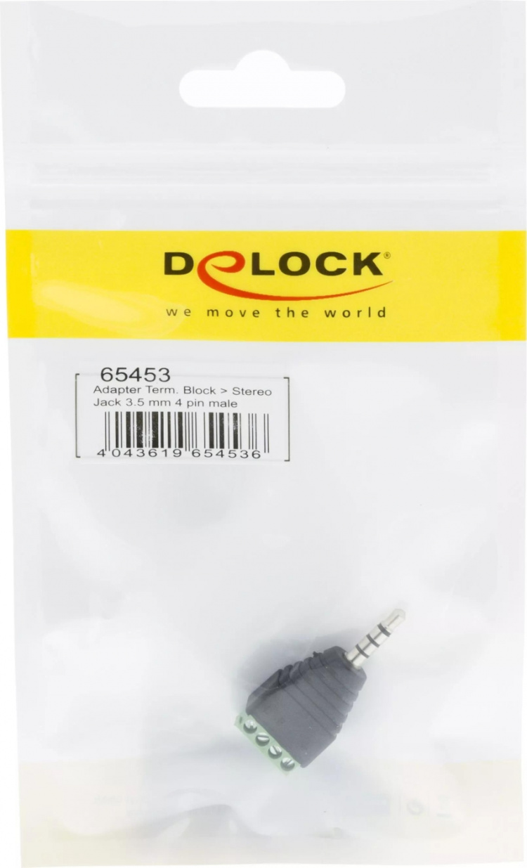 DeLOCK sovitin, 3,5mm stereo ur - 4-pin sarjaliitin, musta