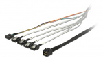 DeLOCK mini SAS-kaapeli, 0,5m SFF-8643-4xSATA 7-pin+1x8-pin Sideband