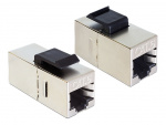 Delock Keystone Moduli RJ45 naaras >RJ45 naaras, suojattu Cat.6, hopea
