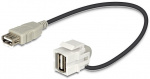 DeLOCK Keystone modul, USB 2.0 Typ A ho-USB Typ A ho, 0,2m kabel, grå DeLOCK Keystone modul, USB 2.0 Typ A ho-USB Typ A ho, 0,2m kabel, grå