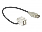 DeLOCK Keystone modul, USB 2.0 Typ A ho-USB Typ A ho, 0,2m kabel, grå DeLOCK Keystone modul, USB 2.0 Typ A ho-USB Typ A ho, 0,2m kabel, grå