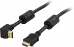 DELTACO HDMI-kaapeli, 19-pin uros - uros, 4K, Ethernet, 3D, paluu kulm