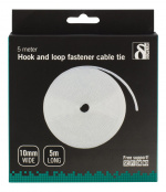 DELTACO Tarranauha, 10mm leveys, 5m rulla, valkoinen