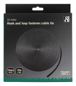 DELTACO tarranauhaa rullassa, leveys 10mm, 10m, musta