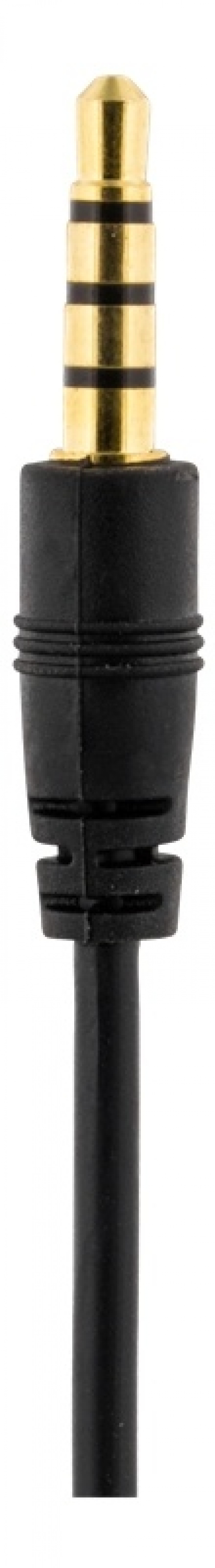 DELTACO stereoheadset, 32 Ohm, 1x3,5mm, 4-pin, 1,8m musta/punainen