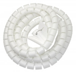 DELTACO Kaapelipiilo nylonista, 25mm halk., 2,5m, valkoinen