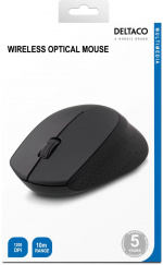DELTACO langaton opt. hiiri 2,4GHz, 3 pain. ja rulla, 1200 dpi, musta