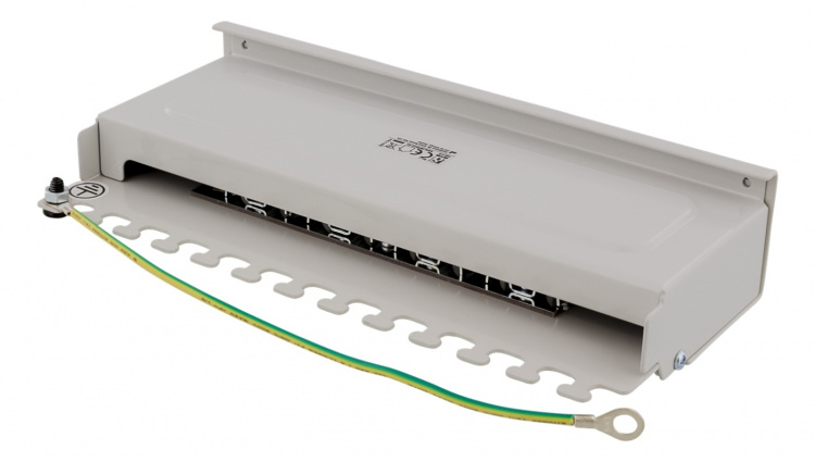 DELTACO kytkentäpaneeli, 8xRJ45, Cat6a, seinäasennus, 10Gbps, harmaa