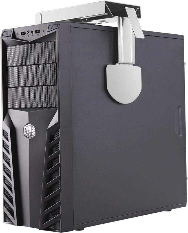 DELTACO tietokoneen pöytä- ja seinäasennusteline, hopea