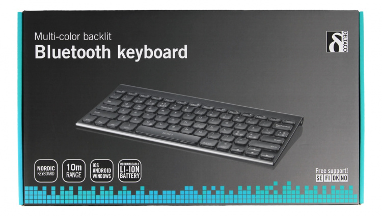 DELTACO langaton mininäppäimistö, hiljaiset näpp, bluetooth