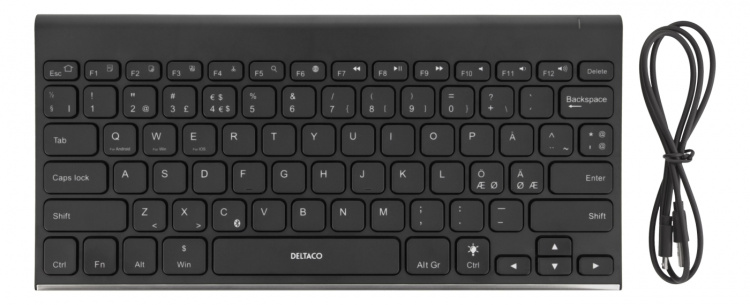 DELTACO langaton mininäppäimistö, hiljaiset näpp, bluetooth