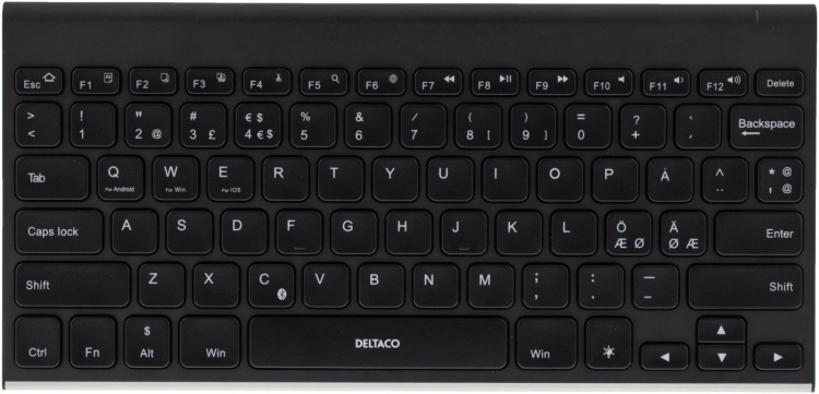 DELTACO langaton mininäppäimistö, hiljaiset näpp, bluetooth