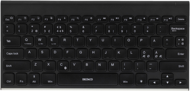 DELTACO langaton mininäppäimistö, hiljaiset näpp, bluetooth DELTACO langaton mininäppäimistö, hiljaiset näpp, bluetooth