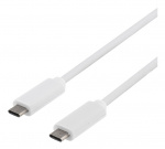DELTACO USB 3.1 -kaapeli, Gen 1, Type C - Type C, 0,5m, valkoinen