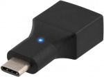 DELTACO USB 2.0 -sovitin, Type C - Type A naaras, musta