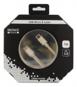 DELTACO PRIME USB 2.0 -kaapeli, Type C ur, Type Micro-B ur, 1m, kulta DELTACO PRIME USB 2.0 -kaapeli, Type C ur, Type Micro-B ur, 1m, kulta