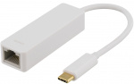 DELTACO USB 3.1 -verkkosovitin, Gigabit, 1xRJ45, USB Type C, valkoinen DELTACO USB 3.1 -verkkosovitin, Gigabit, 1xRJ45, USB Type C, valkoinen