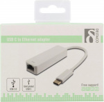 DELTACO USB 3.1 -verkkosovitin, Gigabit, 1xRJ45, USB Type C, valkoinen DELTACO USB 3.1 -verkkosovitin, Gigabit, 1xRJ45, USB Type C, valkoinen