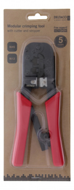 DELTACO Puristustyökalu 6/8 pinniselle liittimelle,katkaisu/kuorinta DELTACO Puristustyökalu 6/8 pinniselle liittimelle,katkaisu/kuorinta