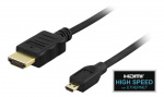 DELTACO kaapeli HDMI A - Micro, HDMI High Speed w/Ethernet, 1m, musta DELTACO kaapeli HDMI A - Micro, HDMI High Speed w/Ethernet, 1m, musta