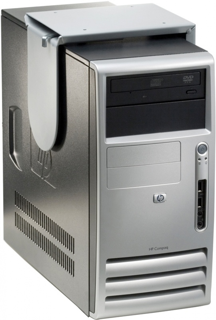 Plain, pidin tietokoneelle, asennus pöydän alle, hopeanvärinen