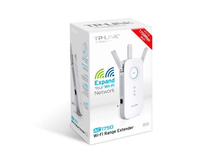 TP-LINK RE450 - tukiasema, 802.11ac, 1750Mbps, valkoinen
