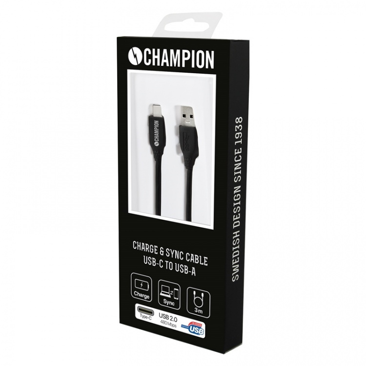 Champion USB 2.0 C till A, 3m