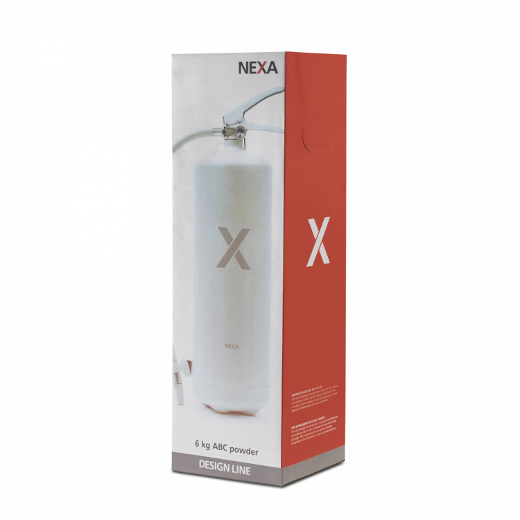 Nexa brandsläckare, 6 Kg ABC-pulver med väggfäste (Vit)