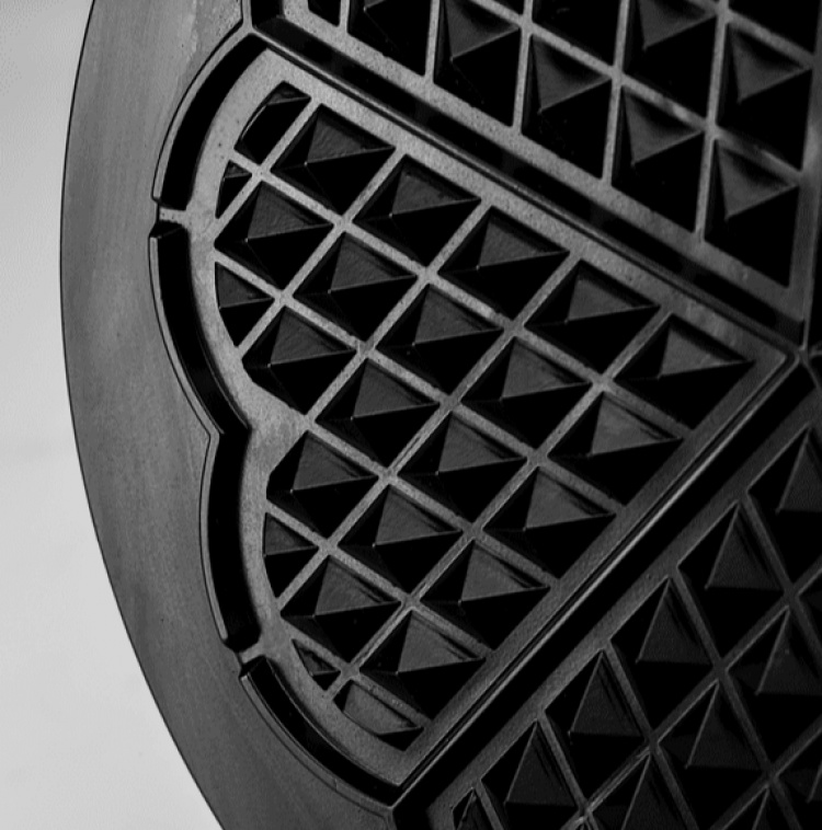 OBH Nordica-vohvelirauta 6969 Select Double, musta OBH Nordica-vohvelirauta 6969 Select Double, musta