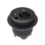 Kondator Powerdot pöytään upotett. virtapaneeli, 1xCEE 7/4, 2xUSB
