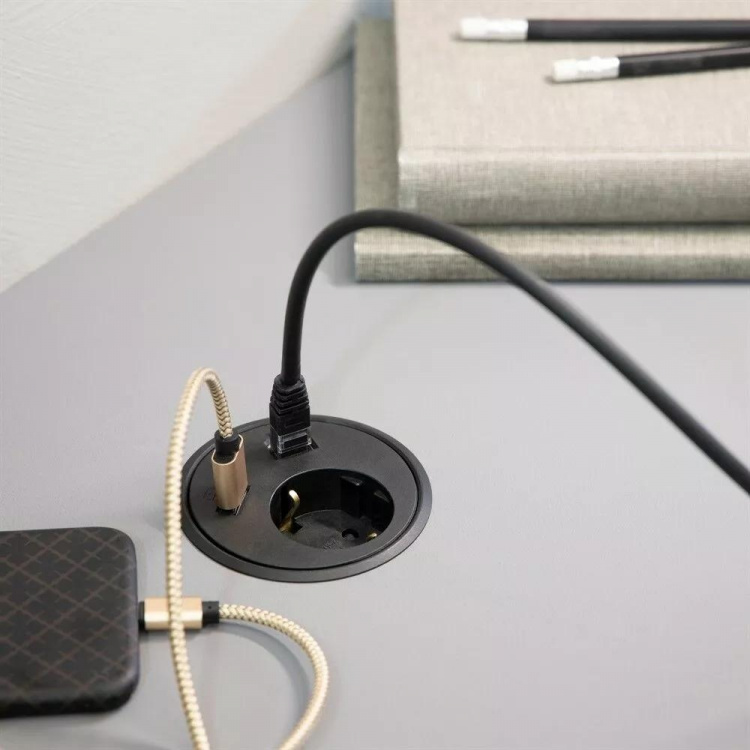 Powerdot Satellit PD10 - satellitti, CEE 7/4, RJ45, USB, musta Powerdot Satellit PD10 - satellitti, CEE 7/4, RJ45, USB, musta