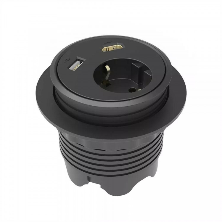 Powerdot Satellit PD10 - satellitti, CEE 7/4, HDMI, USB, musta Powerdot Satellit PD10 - satellitti, CEE 7/4, HDMI, USB, musta