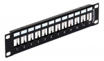 Delock 10″ 12 Porttinen kytkentäpaneeli, 1U, metallia, musta Delock 10″ 12 Porttinen kytkentäpaneeli, 1U, metallia, musta