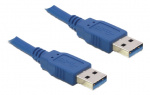 DeLOCK USB 3.0 -kaapeli, Type A uros - Type A uros, 1m, sininen