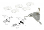 DeLOCK USB Port Blocker, 5 USB lukkoa, 2 avainta, valkoinen