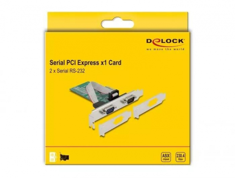 DeLOCK PCI Express x1 V2 -kortti, 2 x sarjaportti RS-232 DB9 uros