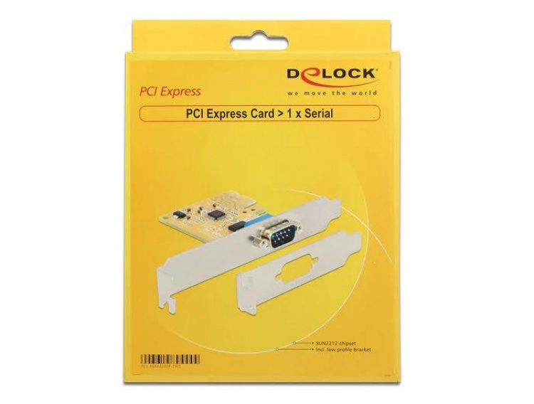 Delock PCI Express -ohjainkortti, 1xRS-232 uros, SUN2212-piirisarja