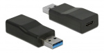 DeLOCK USB-muunnin, USB-C - USB-A, 3.1 Gen 2, musta