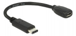 DeLOCK sovitin USB-C uros - Micro-B naaras, USB 2.0, 56 kΩ, musta