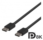 DELTACO DisplayPort-näyttökaapeli, DP 1.4, 7680x4320 i 60Hz, 2m, musta DELTACO DisplayPort-näyttökaapeli, DP 1.4, 7680x4320 i 60Hz, 2m, musta