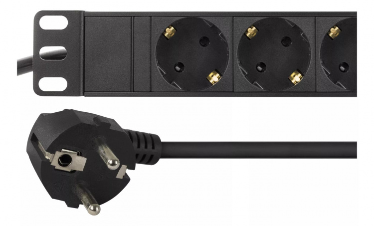 DELTACO virtapaneeli, 9xCEE 7/4, 1xCEE 7/7, kosketussuoja, 2m, musta