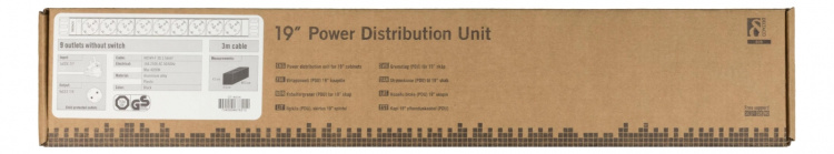 DELTACO virtapaneeli, 9xCEE 7/4, 1xCEE 7/7, kosketussuoja, 3m, musta