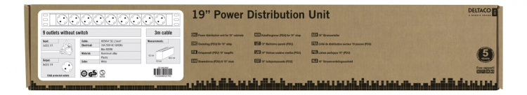 DELTACO virtapaneeli, 9xCEE 7/4, 1xCEE 7/7, kosketussuoja, 3m, valk. DELTACO virtapaneeli, 9xCEE 7/4, 1xCEE 7/7, kosketussuoja, 3m, valk.