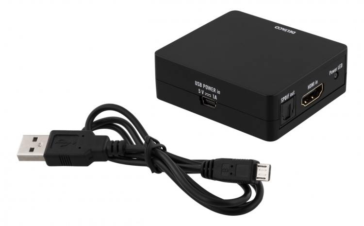 DELTACO Muunnin HDMI - HDMI +SPDIF/3,5mm, Ultra HD 30Hz, 5.1/2.1, must DELTACO Muunnin HDMI - HDMI +SPDIF/3,5mm, Ultra HD 30Hz, 5.1/2.1, must