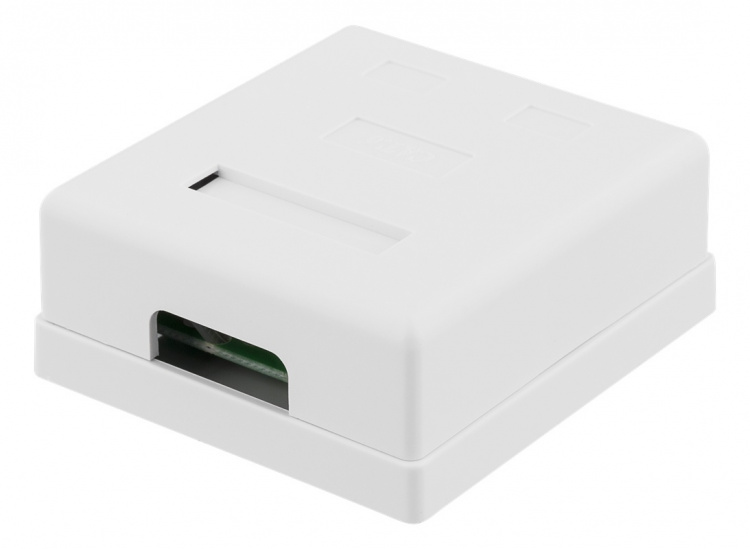 DELTACO suojaamaton datarasia pinta-as., UTP, 2xRJ45, Cat6, valkoinen