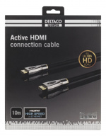 DELTACO PRIME aktiivinen HDMI-kaapeli, 10m, punottu, musta DELTACO PRIME aktiivinen HDMI-kaapeli, 10m, punottu, musta