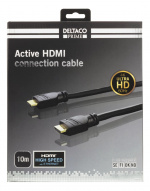 DELTACO PRIME aktiivinen HDMI-kaapeli, 10m, 4K 60Hz, Spectra, musta